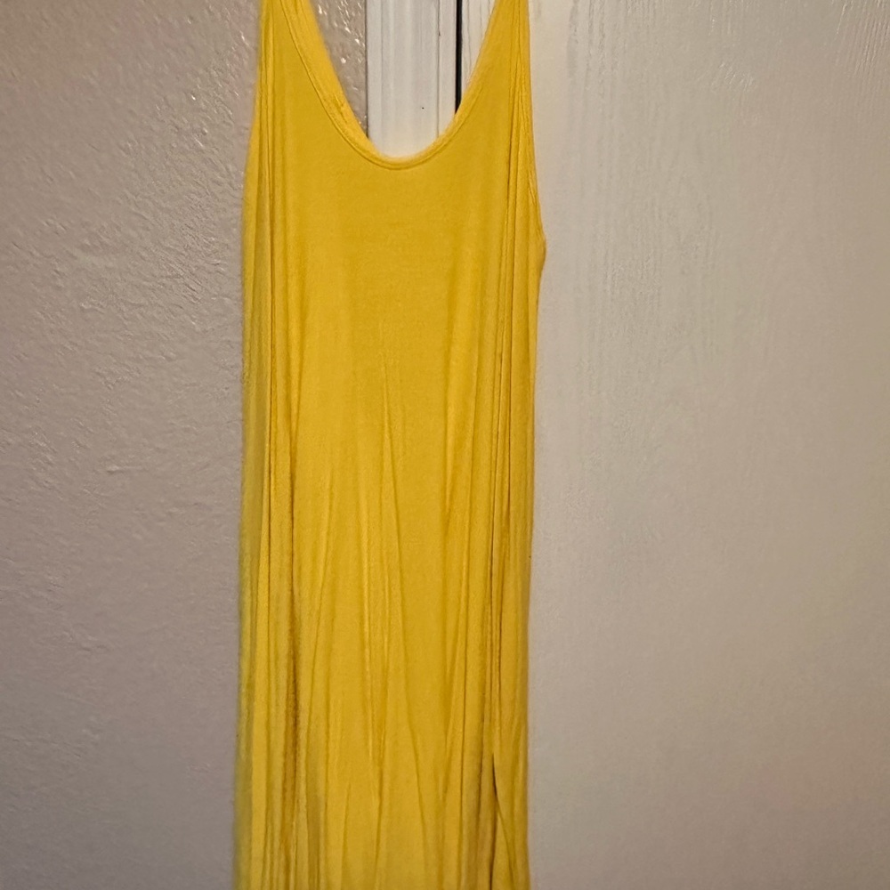 Yellow Slim Strap Dress